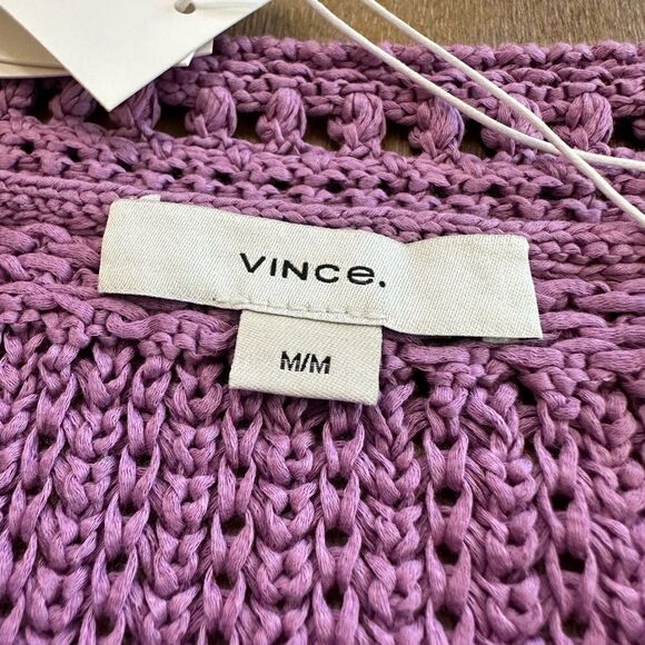 Vince Crochet Chunky Knit Tank Top Lilac Purple‎ Size Medium - Picture 7 of 12